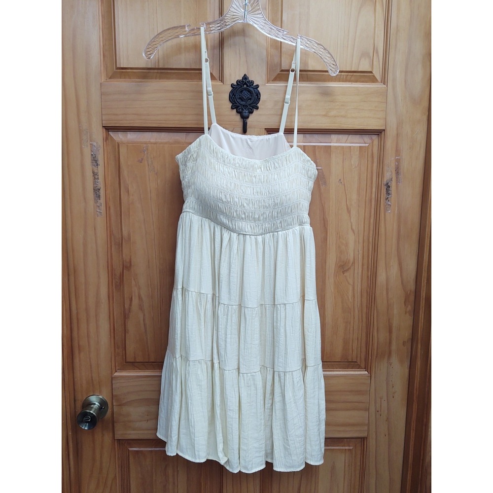 Klassey Network Women's  XL 3 Tier Ruffles Sheer Gauze Lined Built in Bra Size